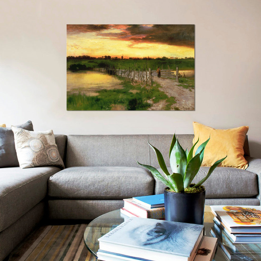 "The Old Bridge Over Hook Pond, 1907 " by Thomas Moran, Canvas Print, 40x26"