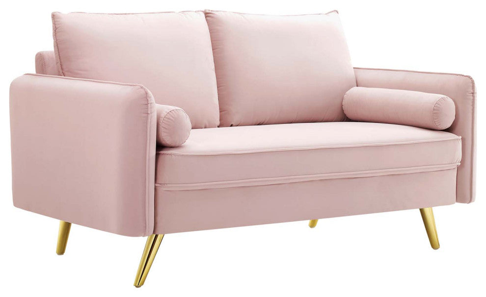 Revive Performance Velvet Loveseat - Pink