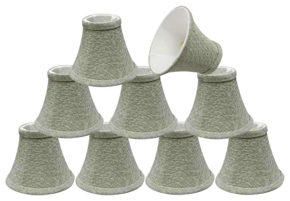 30054-9 Small Bell  Chandelier Clip On Lamp Shade Light Gray 3"x6"x5"