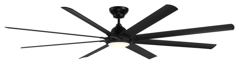 Hydra 96" Indoor/Outdoor 8-Blade Smart Ceiling Fan, Matte Black, 2700K Light Kit