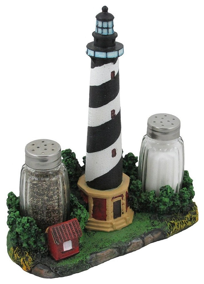 Nautical Cape Hatteras Lighthouse Glass Salt and Pepper Shaker 3-Piece Set