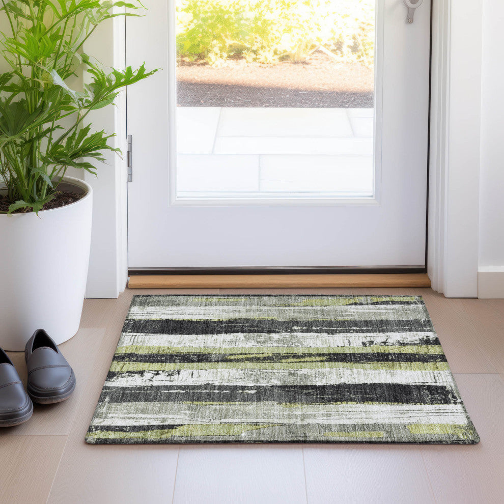 Machine Washable Indoor/Outdoor Chantille ACN1872 Aloe 1'8" x 2'6" Rug