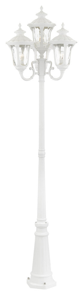 Textured White Traditional, Victorian, Sculptural, Outdoor Post Light