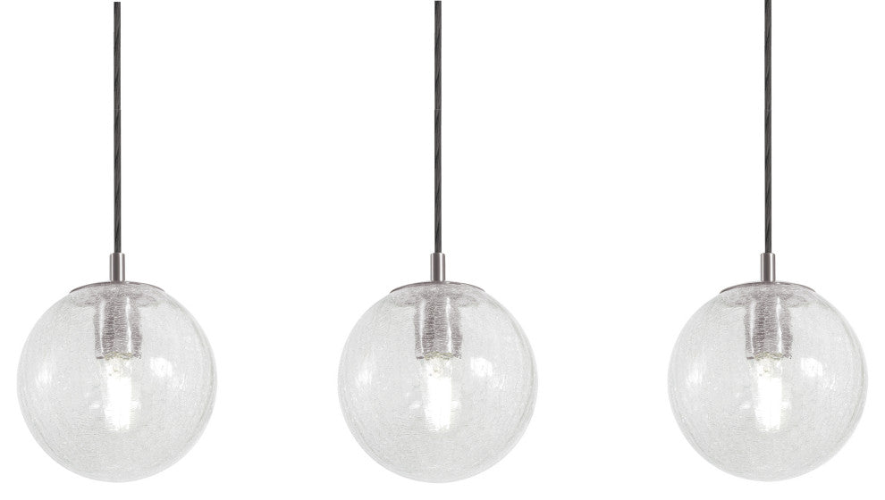Palla 3-Light Linear Pendant, 60W, Satin Nickel