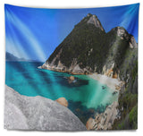 Small Hidden Bay Panorama Landscape Wall Tapestry, 80"x68"