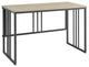 Modern Desk, Metal Frame With Slatted Accent & Collapsible Hinged Top, White Oak