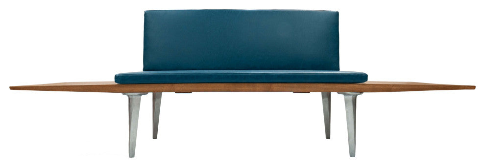 Solid Chestnut Wood Sofa with Sand Cast Aluminium Legs 31"x102"x36"
