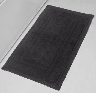 Opulent Reversible Bath Rug Set, Mat Non Slip, 24x40 Rectangle, Gray
