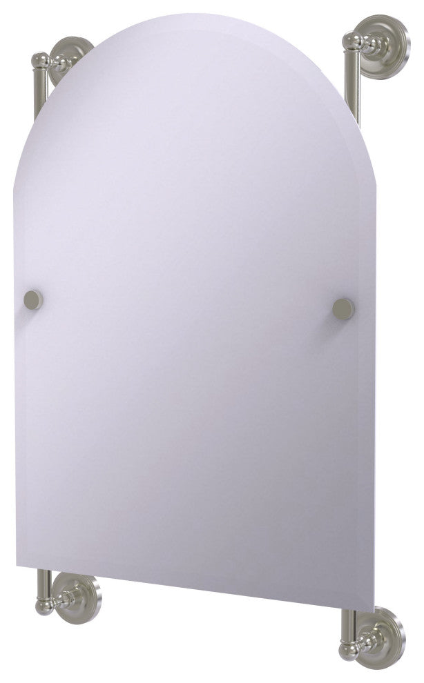 Prestige Regal Arched Top Frameless Rail Mounted Mirror, Satin Nickel
