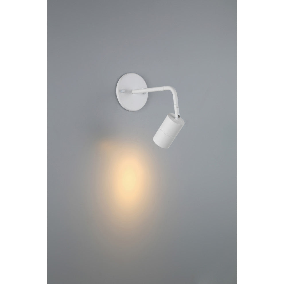 Cafe 1 Light LED Wall Or Ceiling Spotlight, Matte White
