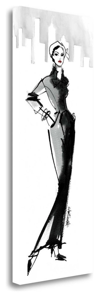 "Fifties Fashion III With Red" By Anne Tavoletti, Giclee on Gallery Wrap Canvas