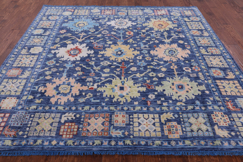 7' 11" X 8' 9" Square Turkish Oushak Handmade Wool Rug - Q13366