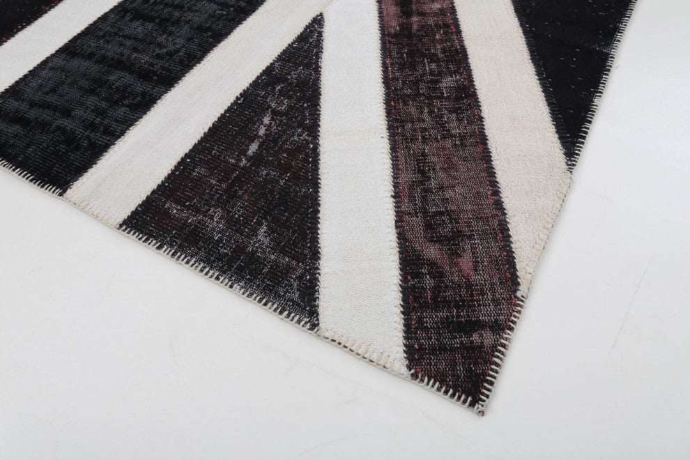 Rug N Carpet - Hand-knotted Anatolian 6' 8'' x 9' 10'' Flag Patchwork Rug