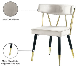 Rheingold Upholstered Dining Chair, Cream, Velvet