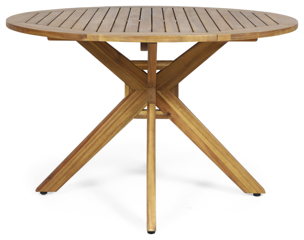 GDF Studio 5-Piece Jacob Outdoor Dining Set With Acacia Table and Cushions