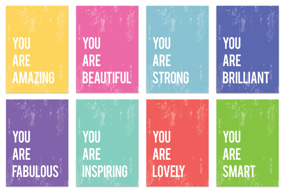 You Are Mini Collection, Set of Eight Inspirational 5"x7" Wall Cards