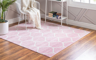 Rug Unique Loom Trellis Frieze Pink Square 6' 0 x 6' 0