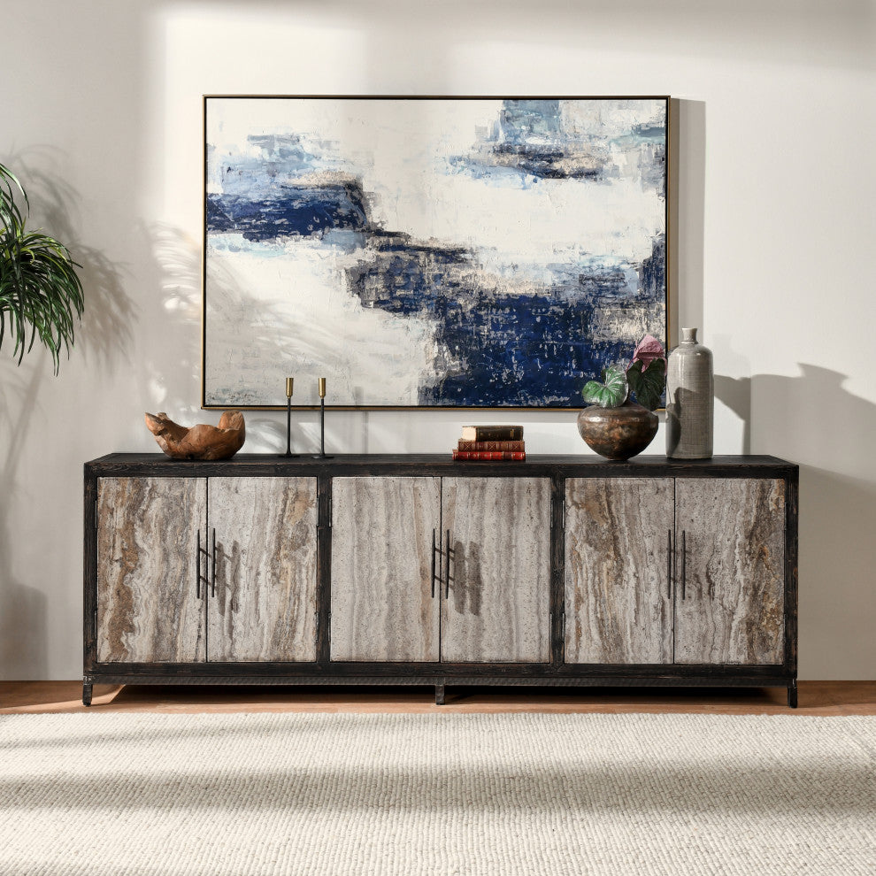 Lisbon Reclaimed Pine Wood Sideboard Buffet Cabinet