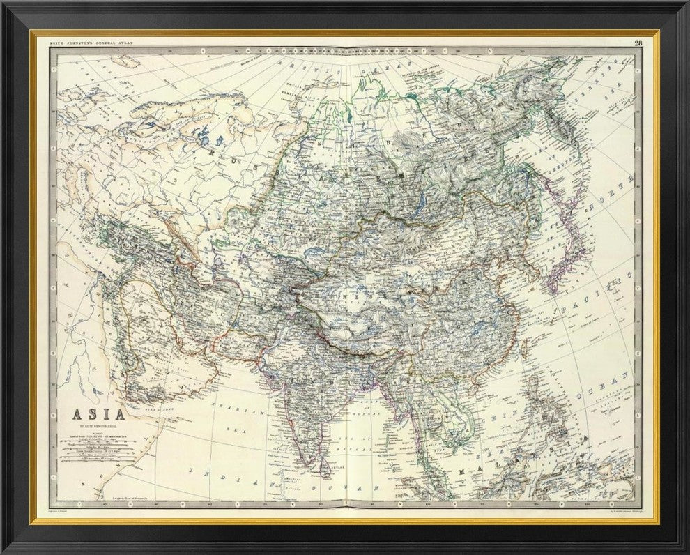 "Asia, 1861" Framed Canvas Giclee by Alexander Keith Johnston, 40x32"