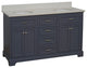Aria 60" Bathroom Vanity, Marine Gray, Quartz, Double Vanity