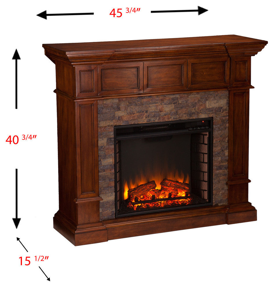 Xerick Simulated  Stone Convertible Electric Fireplace