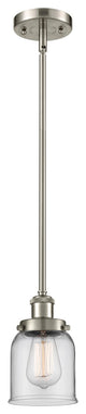 Small Bell 1-Light Pendant, Brushed Satin Nickel, Clear