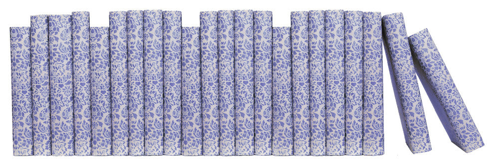 Decorative Books - Very Peri Damask Paper Wrapped - Purple Books By The Foot