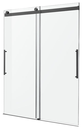 ANZZI Stellar 76" H Frameless Sliding Shower Door, Matte Black, 60" W