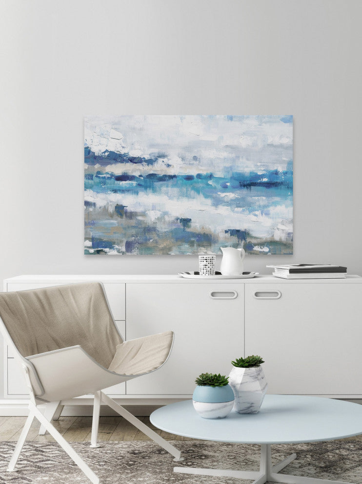 "Thumping the Shore" Painting Print on Wrapped Canvas, 36"x24"