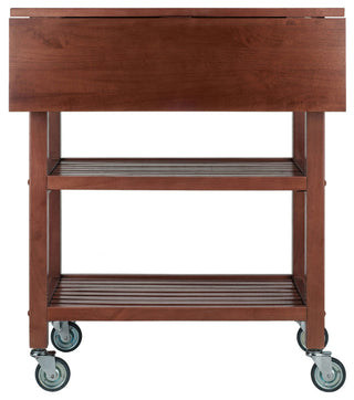 Winsome Jonathan Transitional Solid Wood Kitchen Cart in Walnut