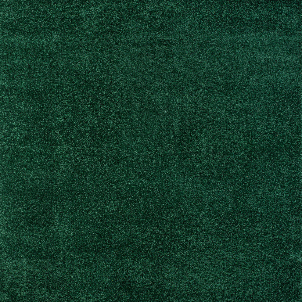 Haze Solid Low-Pile Emerald 9' Square Area Rug
