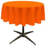 LA Linen Polyester Poplin Tablecloth 51" Round, Orange