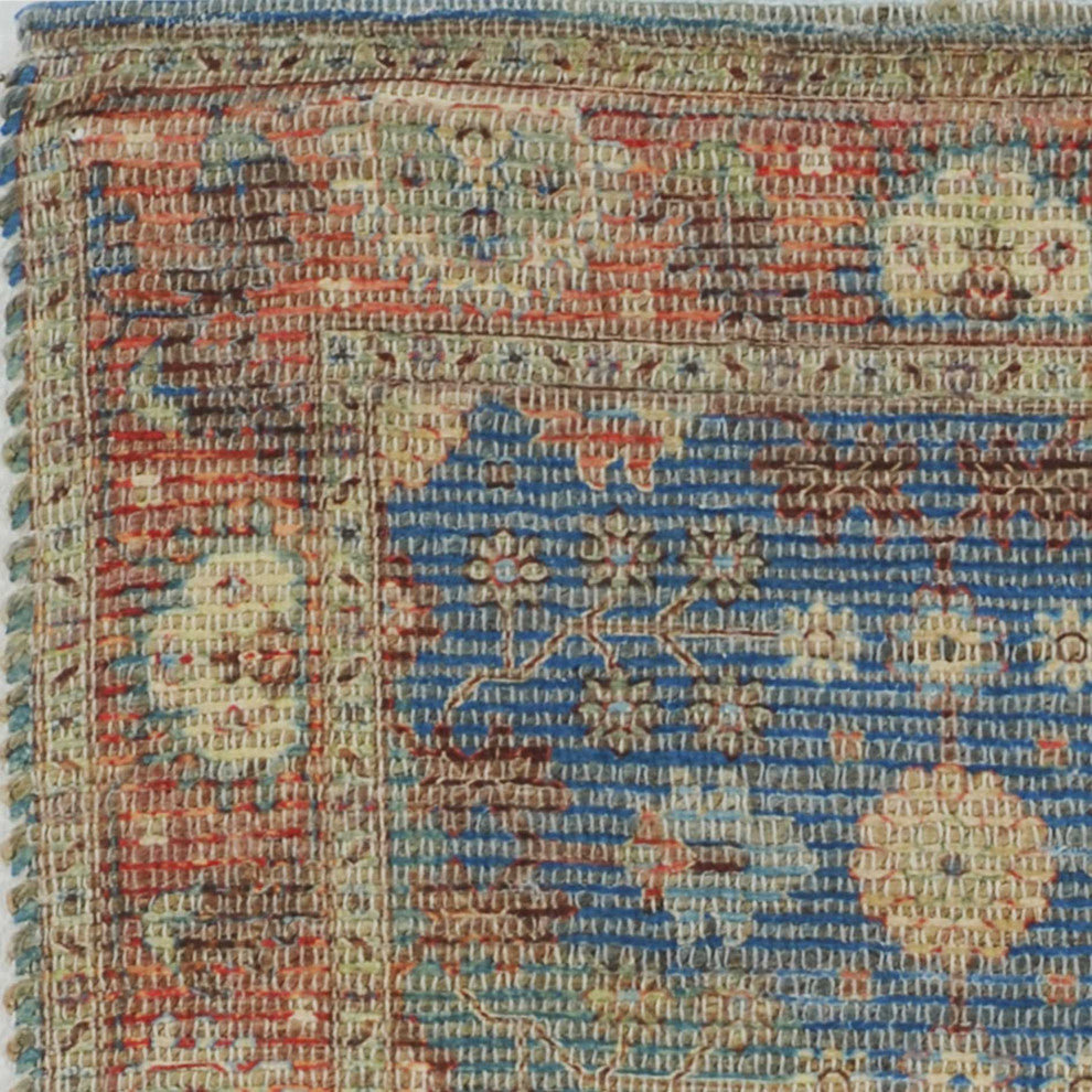 HomeRoots 8' x 11' Vibrant Traditional Style Blue and Red Design Area Rug