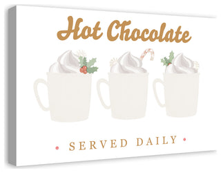 Hot Chocolate Served Daily 30x20 Canvas Wall Art