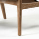 Ajax II Cream Fabric w/ Medium Brown Solid Wood Frame Accent Chair