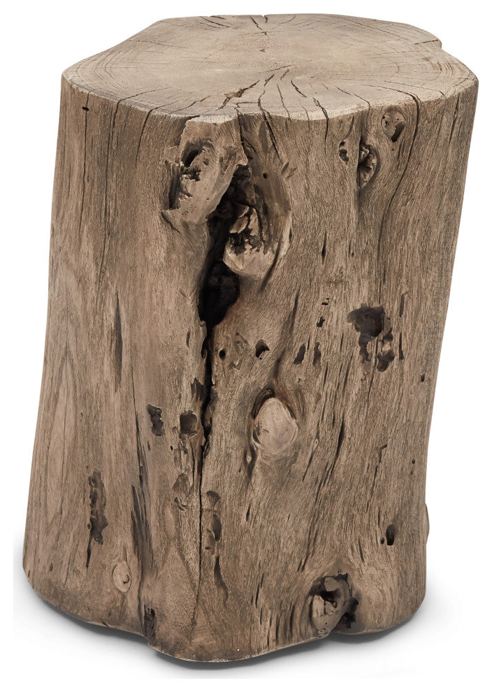 Brooks Solid Wood Stump, Sandblasted Gray