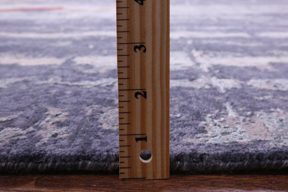 9' 11" X 13' 10" Handmade Wool & Silk Woman Under The Rain Rug - Q13156