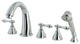 Kingston Brass Roman Tub Faucet 5 Pieces With Hand Shower, Polished Chrome