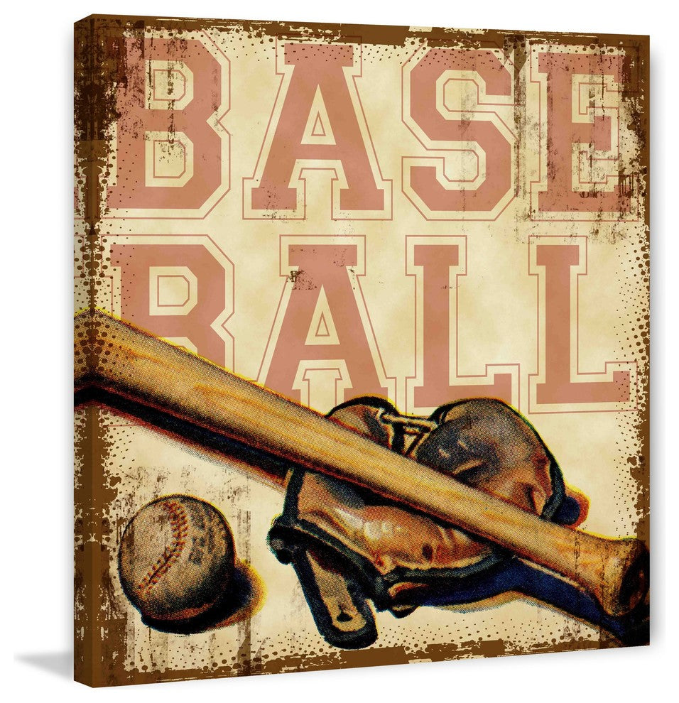 "Baseball" Painting Print on Canvas by Saturday Evening Post