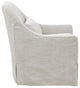 Madison Park Theo Swivel Glider Chair, Ivory/Black