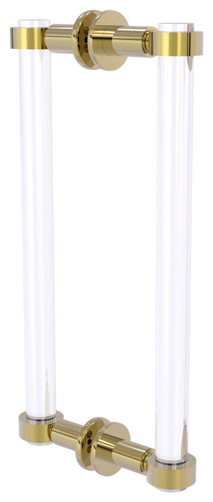 Clearview 12" Back to Back Shower Door Pull, Unlacquered Brass