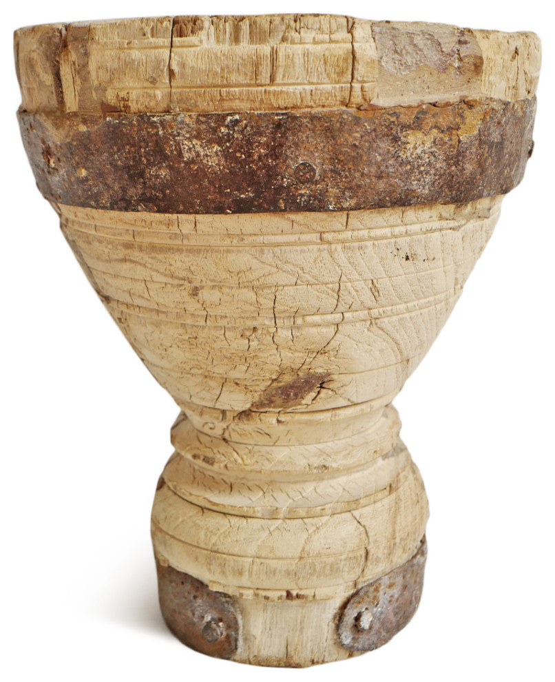 Consigned Old Wood India Mortar Cup 6