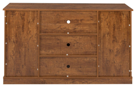 Farmhouse walnut TV stand 65 inch flat media console table storage wood cabinet
