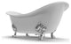 Taylor 71-inch Double Slipper Cast Iron Bathtub, Floor Mount_chrome_lion