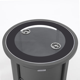 LeisureMod Walbrooke Patio Round Tank Holder, Gray