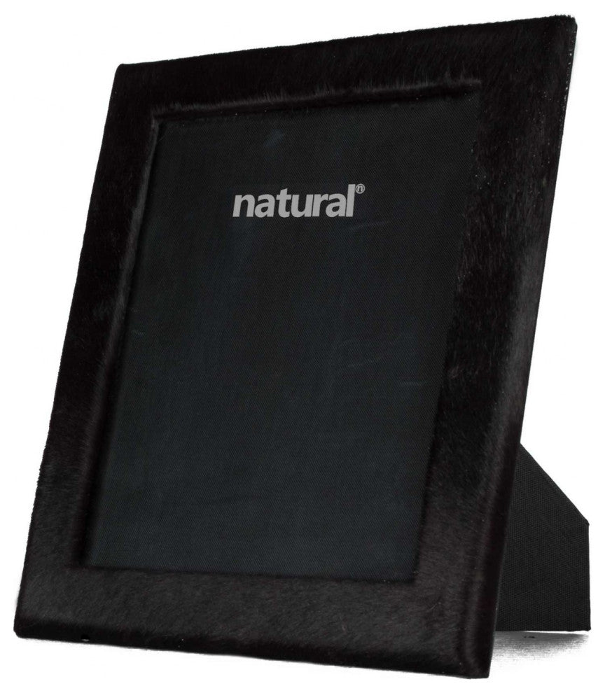 HomeRoots 11" x 13" Black, Cowhide 8" x 10" Picture Frame