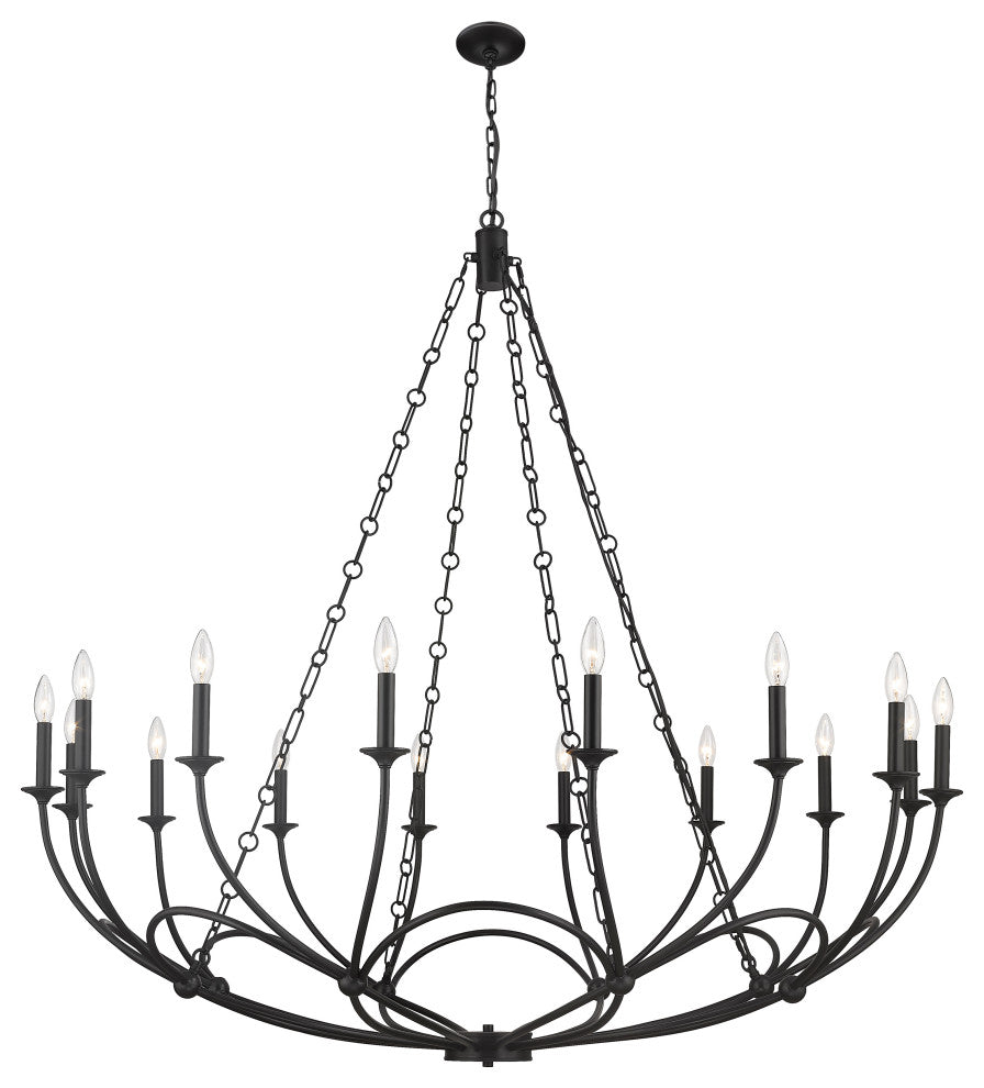 Zlite 3500-16MB 16-Light Chandelier, Matte Black