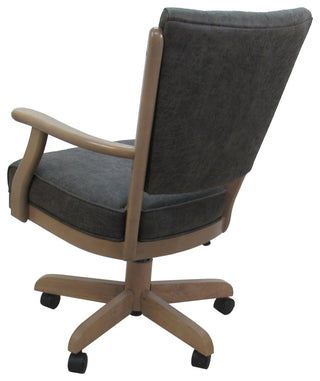 Dining Solid Wood Caster Chair on Wheels Classic, Northwest Elk White Wash