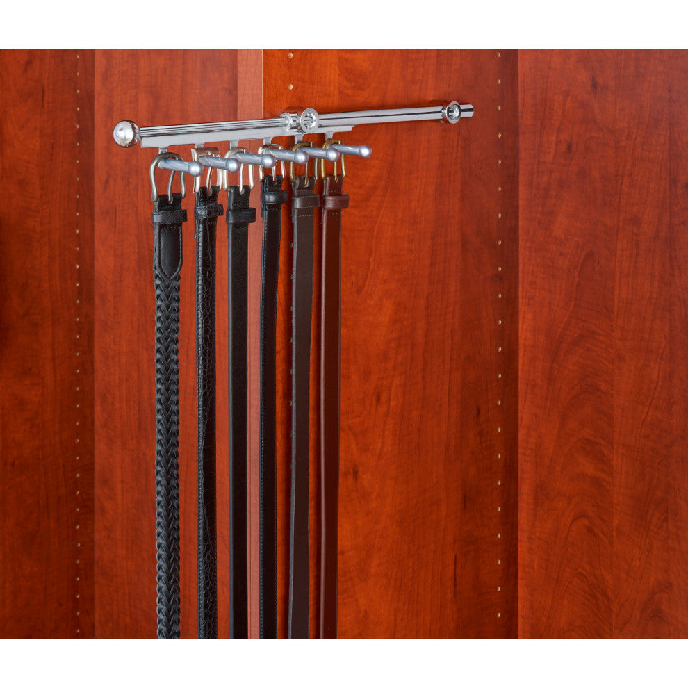 Sliding Belt and Scarf Rack for Custom Closet Systems, Chrome