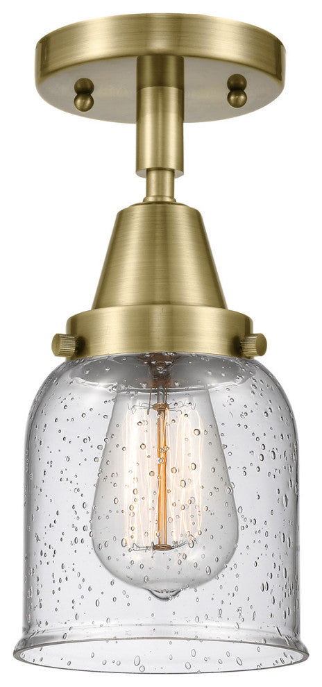Innovations Lighting 447-1C-AB-G54-LED Small Bell 1 Light 5" Flush Mount